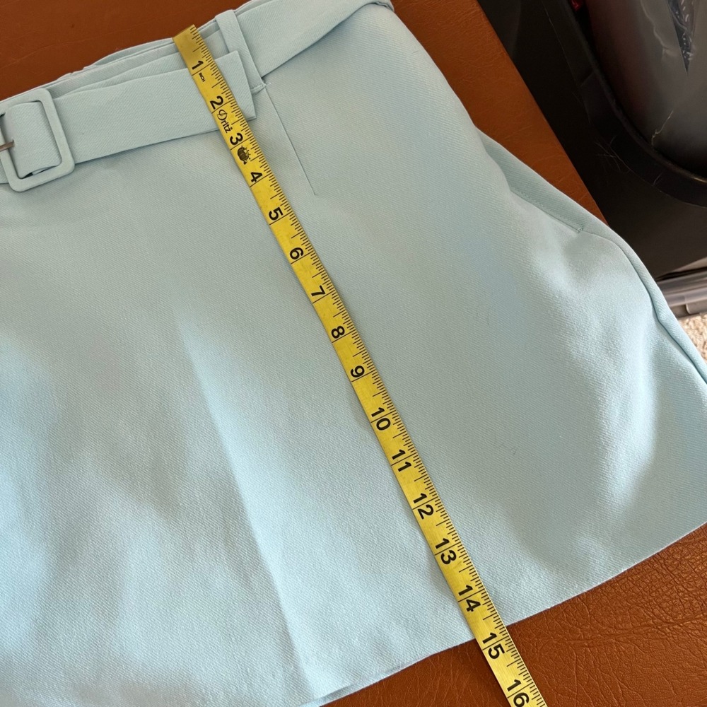 Abercrombie & Fitch Light Blue Skort Side Zip Mini Skirt Shorts Medium - Picture 11 of 11